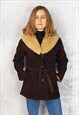 Shearling vintage jacket in brown 