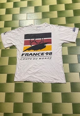 Vintage 90s Adidas France 98 FIFA World Cup T-Shirt Soccer L