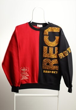 Vintage Respect by Streamer Crewneck Sweatshirt Black Red