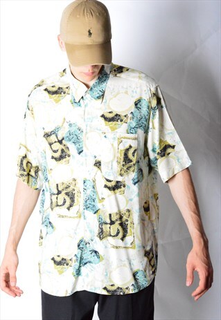 VINTAGE 80S COLOURFUL ABSTRACT SHIRT