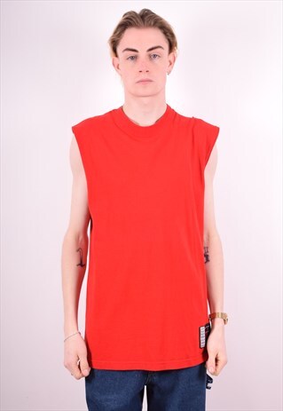 NIKE MENS VINTAGE JUMPMAN VEST TOP MEDIUM RED 90S