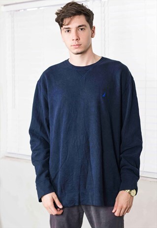 VINTAGE NAUTICA SWEATSHIRT JUMPER LOGO 90S XXL 19.5