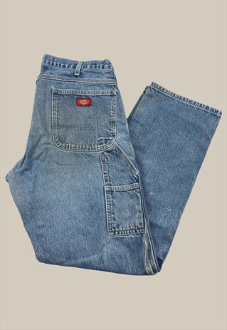 Vintage Dickies Jeans Workwear Cargo Pants 34x34 Blue 1061