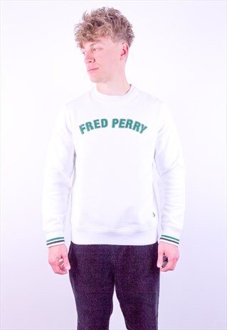 VINTAGE FRED PERRY SWEATSHIRT IN WHITE