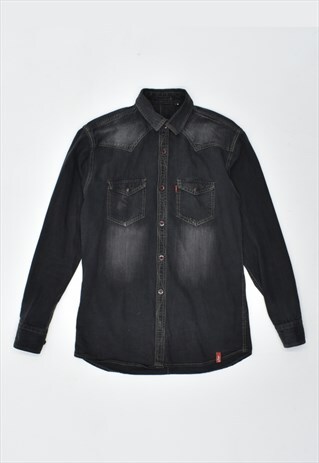 VINTAGE 00'S Y2K LEVIS DENIM SHIRT BLACK