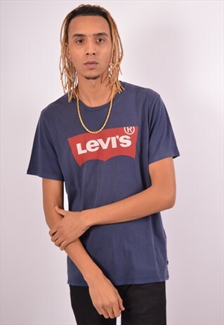 VINTAGE LEVI'S T-SHIRT TOP SLIM FIT BLUE