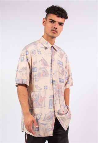 VINTAGE 90'S CRAZY PATTERN FESTIVAL SHIRT
