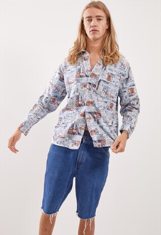 VINTAGE PATTERNED FESTIVAL LONG SLEEVE SHIRT