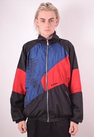 MENS VINTAGE TRACKSUIT TOP JACKET XL MULTI 90S