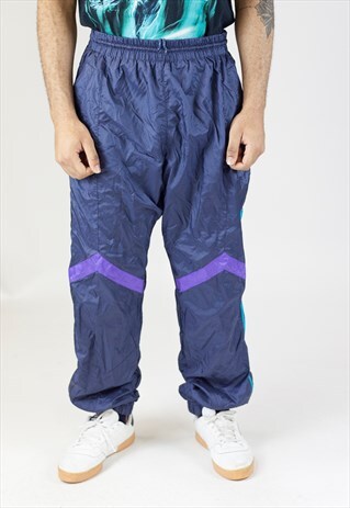VINTAGE DARK PURPLE SHELL TRACKSUIT BOTTOMS