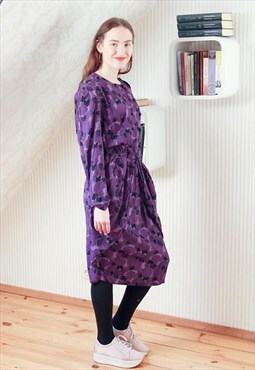 Purple wide shoulder dress