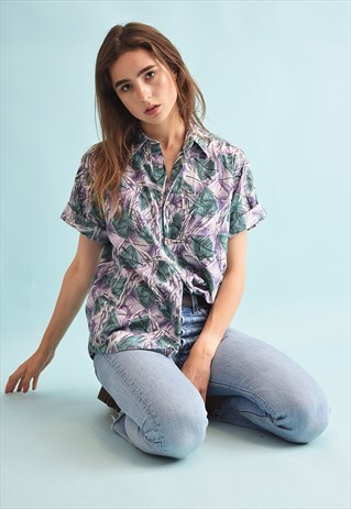 90'S RETRO PIERRE CARDIN FESTIVAL ABSTRACT PRINT BLOUSE TOP
