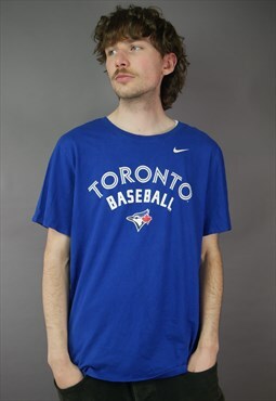 Vintage Nike Toronto Bluejays T-Shirt in Blue With Logo