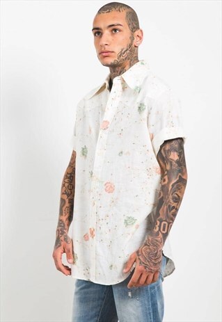 VINTAGE 80S HAWAIIAN SHORT SLEEVE SHIRT / S3186