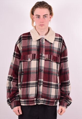LEE MENS VINTAGE JACKET LARGE MULTI CHECK 90S