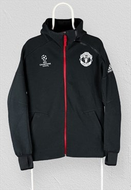 Rare Manchester United Adidas Black Hoodie 3M Medium