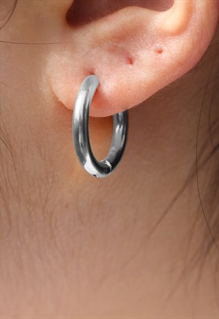 ROUND TUBE HOOPS EARRINGS SILVER