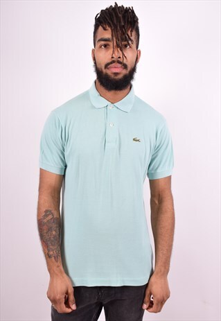 LACOSTE MENS VINTAGE POLO SHIRT SMALL BLUE 90'S