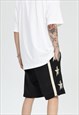 STAR PRINT BOARD SHORTS PREMIUM SPORT PANTS IN BLACK