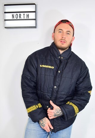 VINTAGE 90S UMBRO BLACK LOGO JACKET COAT