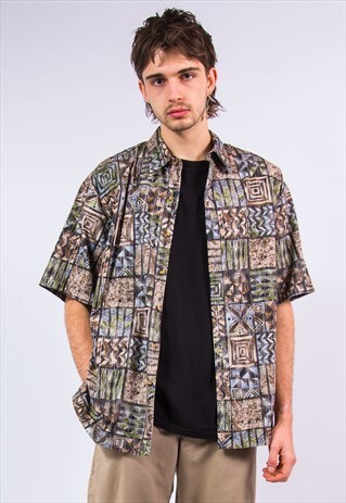 VINTAGE 90'S SHORT SLEEVE PATTERNED SHIRT