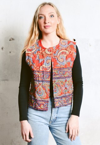 VINTAGE 70S QUILTED COTTON GILET VEST