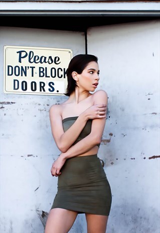 FAUX SUEDE HIGH WAIST MINI SKIRT IN GREEN