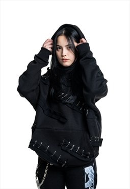 Custom pinned black hoodie