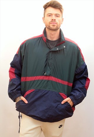 1990'S VINTAGE OVERSIZED PULLOVER WINDBREAKER JACKET