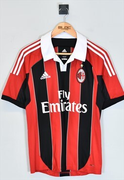 Vintage 2012 Adidas AC Milan Football Shirt Red Small