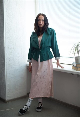 VINTAGE 80'S GREEN ONE BUTTON JACKET