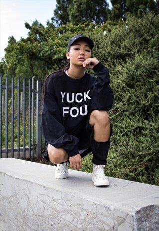 NEW IN - YUCK FOU BLACK LONG SLEEVE TEE