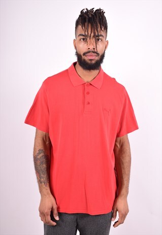 PUMA MENS VINTAGE POLO SHIRT XXL RED 90'S