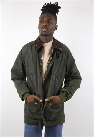 VINTAGE BARBOUR GREEN WAX JACKET