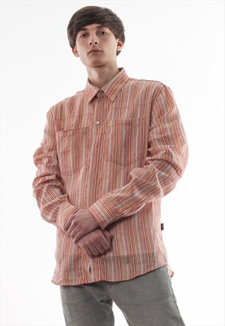 VINTAGE VERSACE 90S RED STRIPED LONG SLEEVE