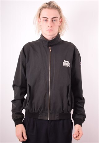 LONDSALE MENS VINTAGE HARRINGTON JACKET LARGE BLACK 90S
