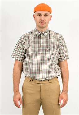Levis plaid shirt y2k short sleeve in plaid pattern