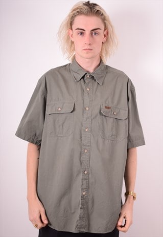 CARHARTT MENS VINTAGE SHIRT LARGE KHAKI 90S