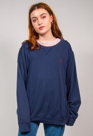 RALPH LAUREN NAVY BLUE OVERSIZED SWEATSHIRT