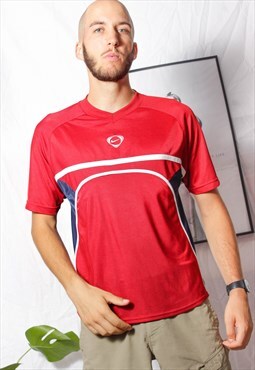 90s sports y2k vintage Nike deep red navy jersey t-shirt