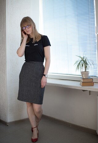 VINTAGE 80'S MINI GREY CLASSIC SKIRT