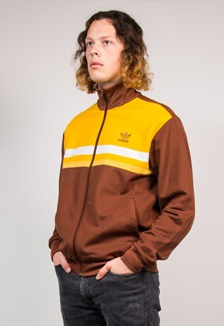90'S VINTAGE BROWN ADIDAS TRACKSUIT JACKET TOP