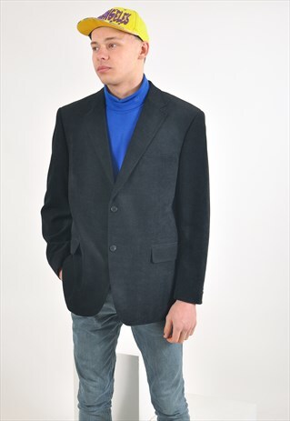 VINTAGE CORDUROY BLAZER JACKET IN BLACK