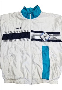 90's Adidas Shell Jacket In White Size Large
