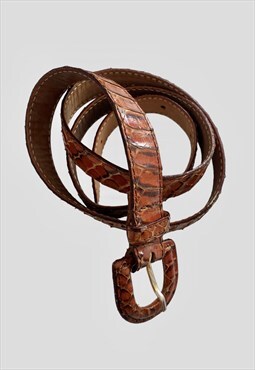 Les Copains Vintage Brown Leather Slim Ladies Belt