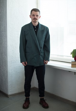 VINTAGE 80'S GREEN DOUBLE BREASTED JACKET