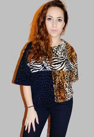 ANIMAL PRINT OVERSIZE CROP