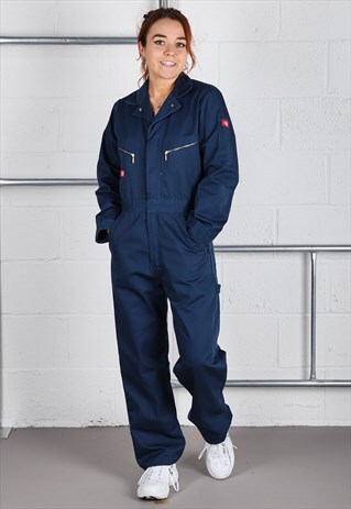 Vintage Dickies Boiler Suit Navy Workwear Overalls 36R
