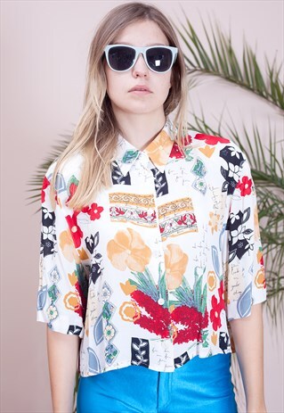 SHORT SLEEVE CROPPED BLOUSE FROM EARLY 90S