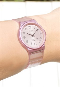 Casio MQ-24 Clear Pink Analogue Watch (Japan import)